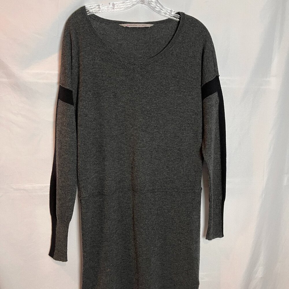 Women's Grey/black 100% merino wool sweater dress Size US S